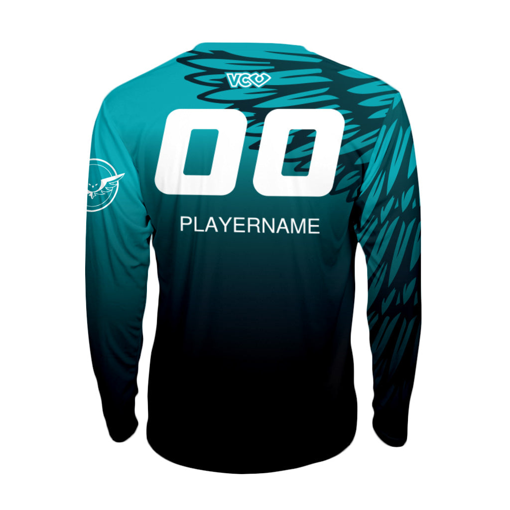 Maillot à manches longues Classique Harfang bleu-vert foncé