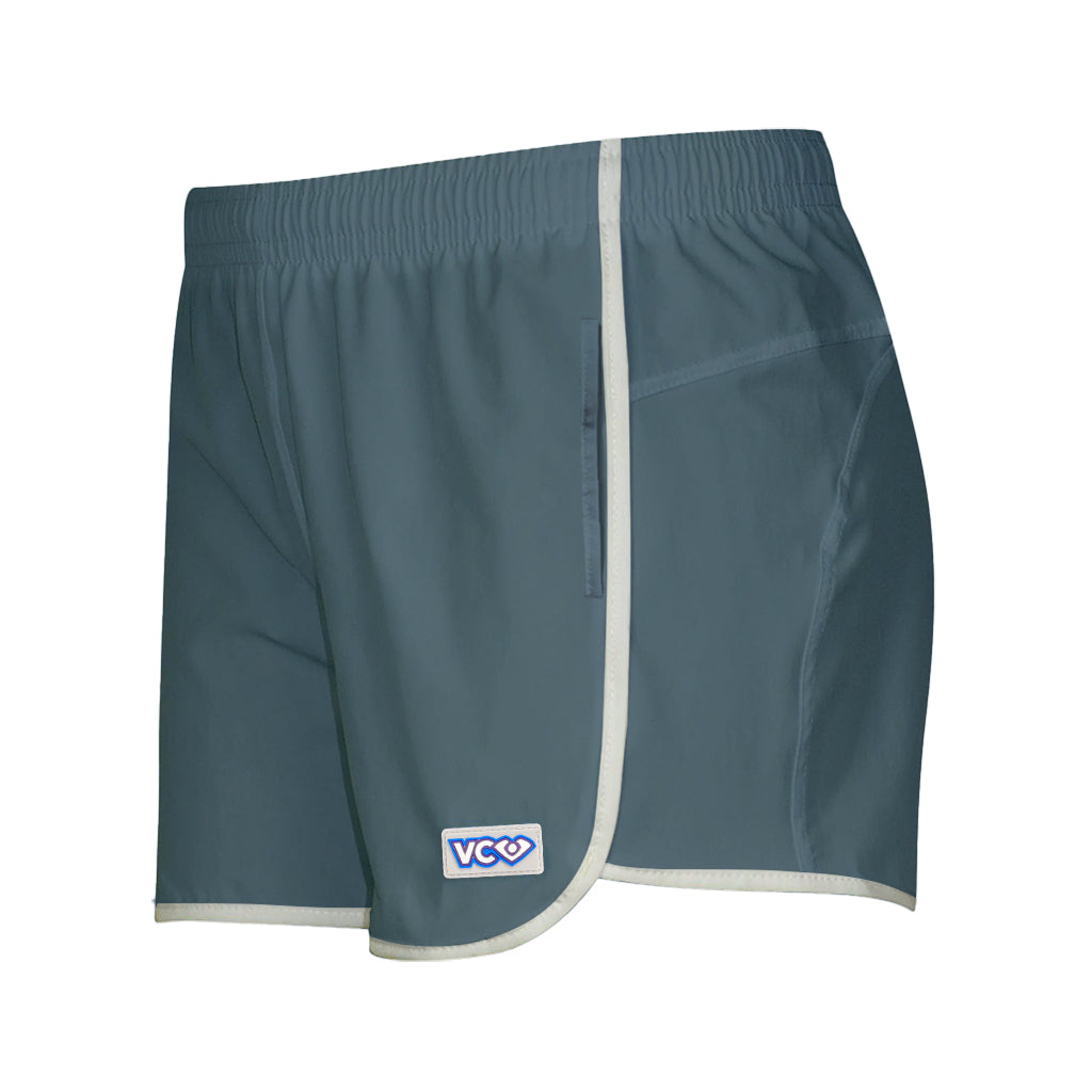 Charcoal + White Shorty Shorts With Pockets