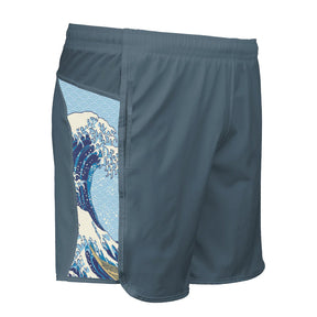 Hokusai Wave Shorty Shorts With Pockets
