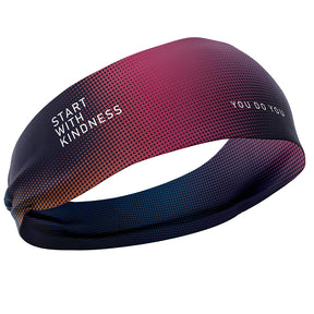VC Ultimate Frisbee Dark Dotted Cinch Headband Saying Start With Kindness You Do You